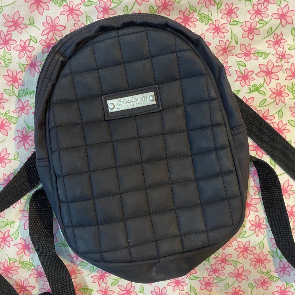 Vintage New York studio 18 mini quilted black  backpack